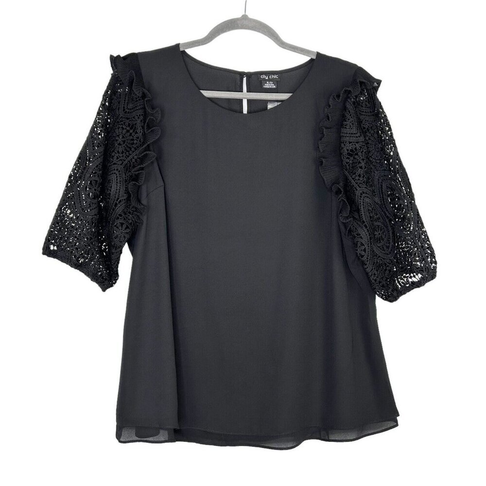 NEW City Chic Lace Breeze‎ Top Womens Plus Size 22